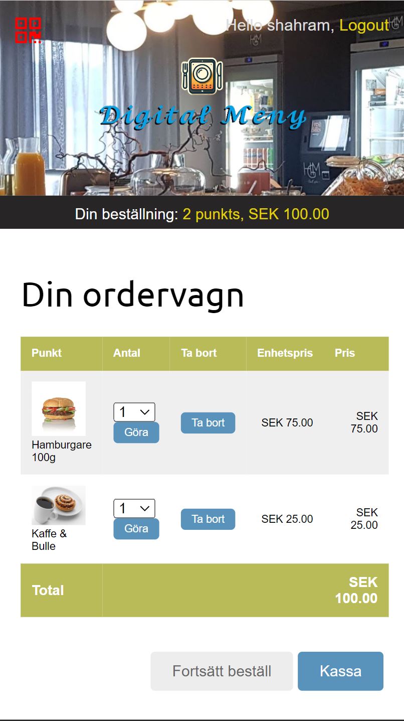 Example order summary listing products, quantities, example item prices and a total.