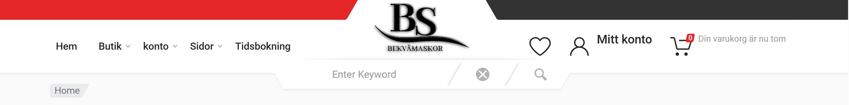 Bekväma Skor online shop storefront example